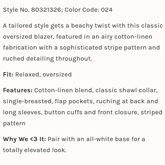 NWT Free People Linen Blend Fern Relaxed Oversized Blazer Dusty Beige Sm… - Picture 11 of 12